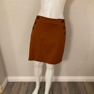 Boden Rust Triple Button Mini Skirt Size 8